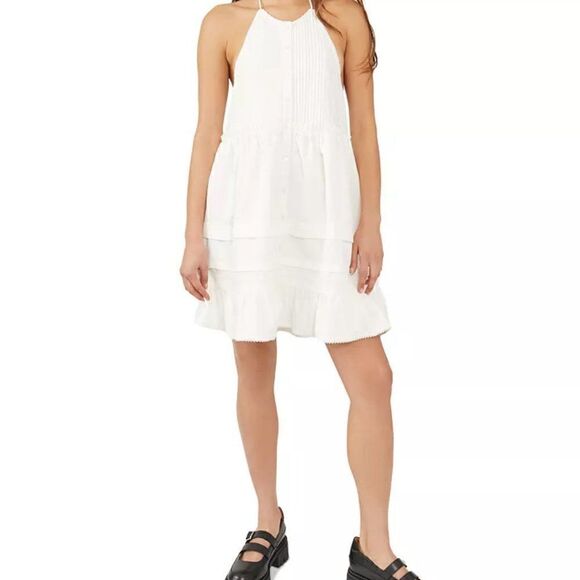 Free People Cotton Desert Days Mini Dress- White - Size M- NWT - Picture 1 of 7